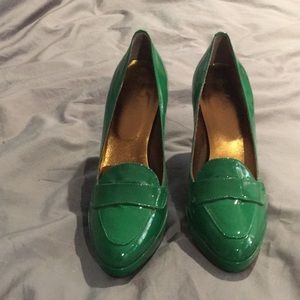Boden green patent leather high heels